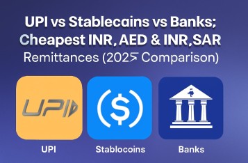 UPI vs Stablecoins vs Banks: Cheapest INR-AED & INR-SAR Remittances (2025 Comparison)