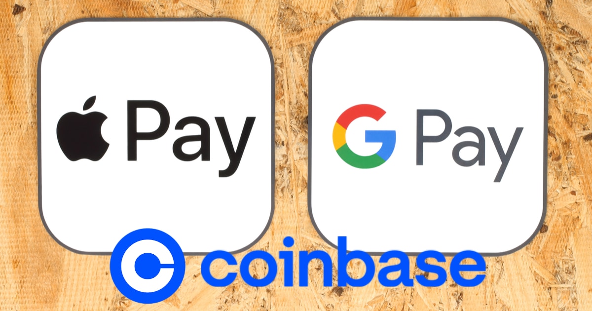 apple pay google pay and coinbase logo