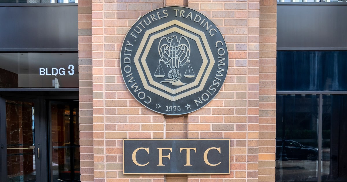 Sign of The U.S. Commodity Futures Trading Commission (CFTC) on their headquarters building in Washington